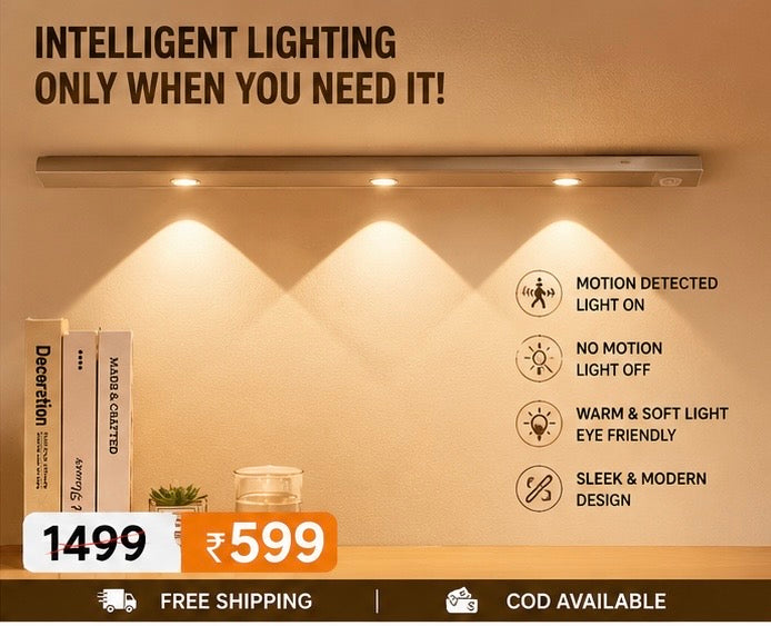 Motion Sensor LED Light Bar – USB Rechargeable Wireless Magnetic Night Light