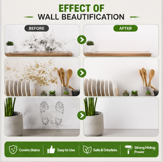 Wall Repair Paint Roller | 2-in-1 Crack Filler & White Paint Roller for Wall Repair, Stain Covering & DIY Home Improvement – 500g