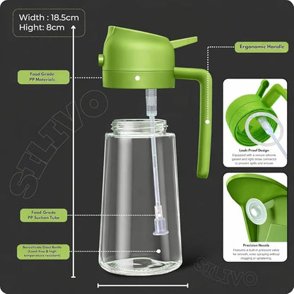 Oil Sprayer And Dispenser Bottle for Kitchen,2 in 1 Olive Oil Mist Sprayer and Oil Dispenser for Cooking,BBQ, Air Fryer, Salad, Frying, Baking(multicolor)
