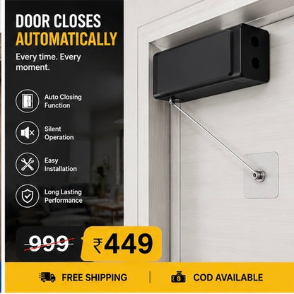 Automatic Door Closer – No Drill Self Closing Door Closer for Home & Office