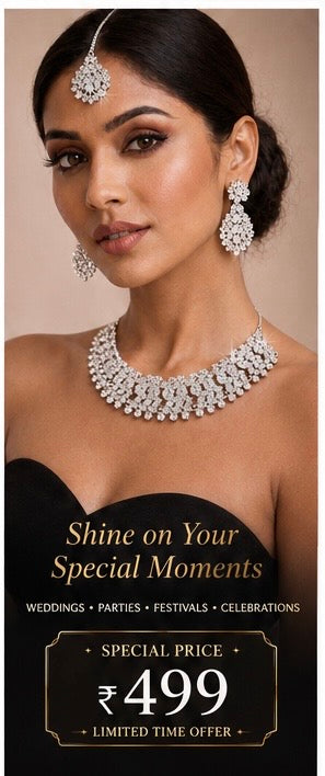 Rhodium Plated Jewellery Set White Austrian Diamond