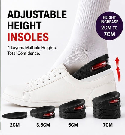 ElevatePro™ Adjustable Height Increase Insoles (2CM–7CM) | Invisible Shoe Lift for Men & Women