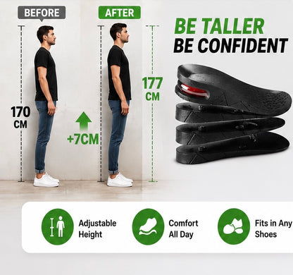 ElevatePro™ Adjustable Height Increase Insoles (2CM–7CM) | Invisible Shoe Lift for Men & Women