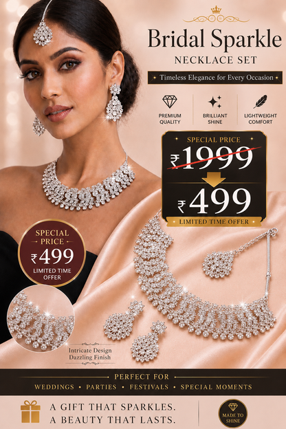 Rhodium Plated Jewellery Set White Austrian Diamond